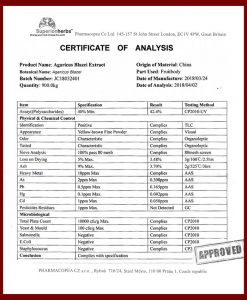 Certifikát analýzy COA Agaricus blazei extrakt